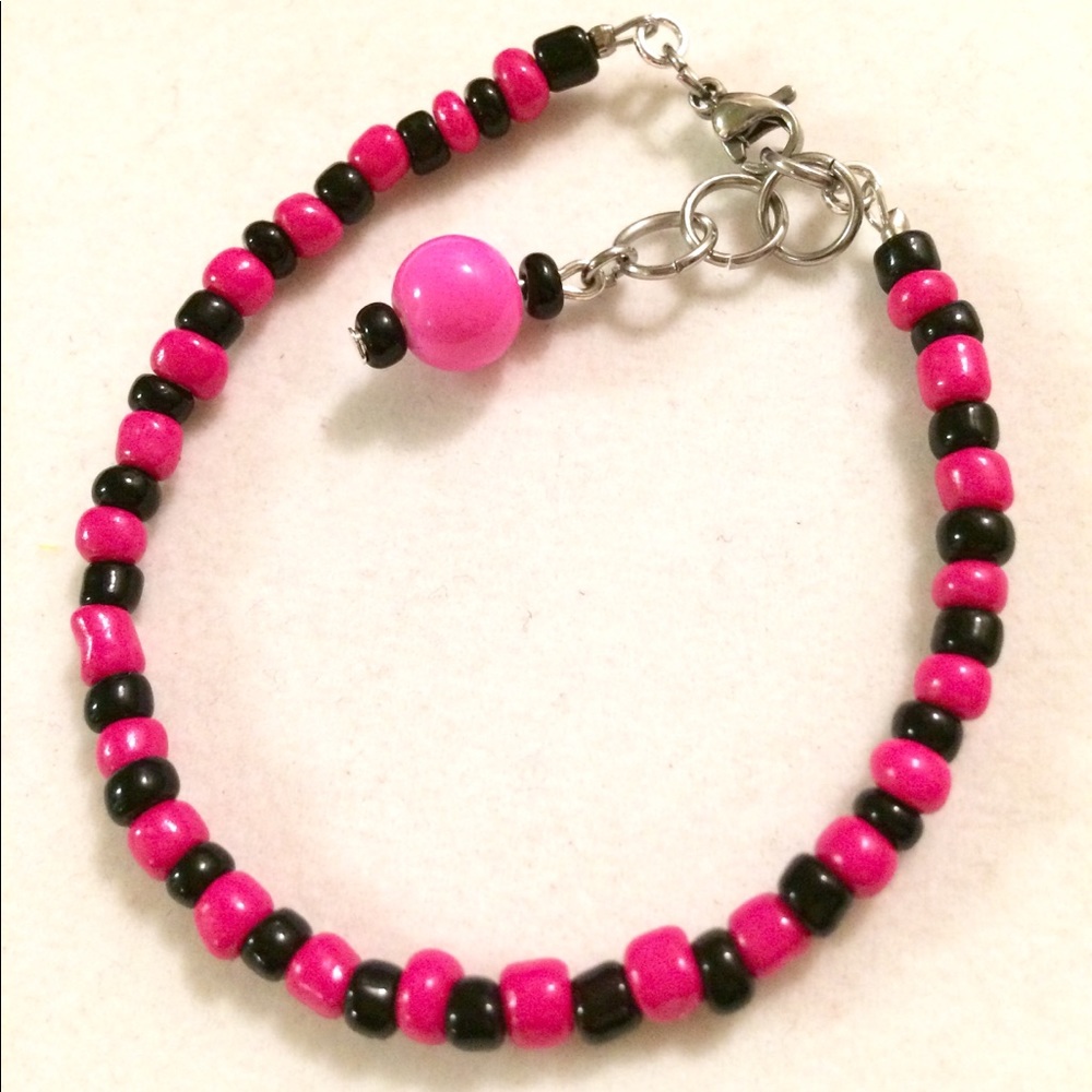 Classic pink and black bracelet